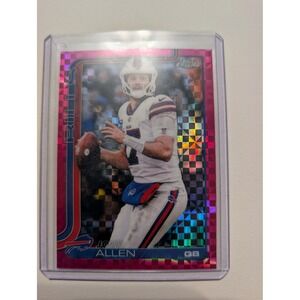 2025 Topps Chrome Josh Allen Buffalo Bills Pink X-Fractor #34 QB NFL Card